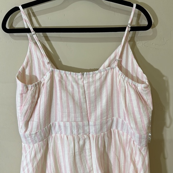 NWT Pink/white cotton sleeveless summer dress lined adjustable straps Sz 16 - Picture 8 of 12